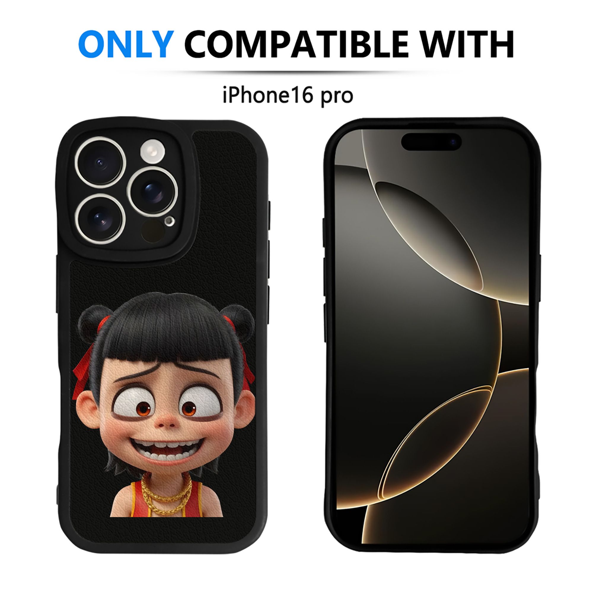 （画像用） Ne Zha 2 ナタ 魔童の大暴れ 【iPhone 16シリーズ対応】シリコンスマホケース（レザー調） 材質：シリコン